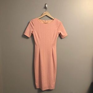 Textured Light Pink Pencil Dress